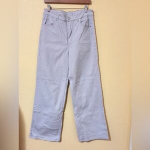 H&M Divided Womens strength Leg Jeans Size 12 Beige High Rise Cotton Stretch